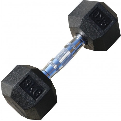 Гантель гексагональная обрезиненная, 8кг