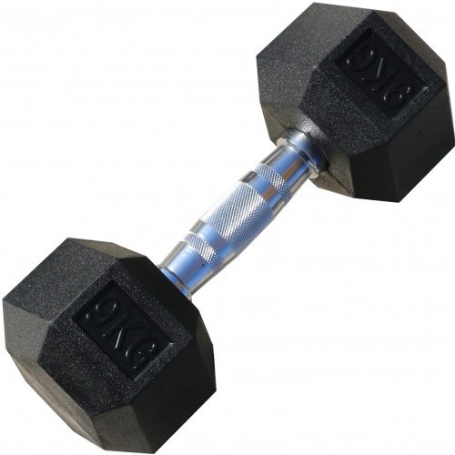 Гантель гексагональная обрезиненная, 9кг