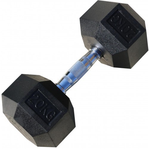 Гантель гексагональная обрезиненная, 20кг