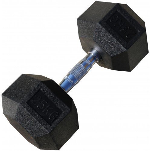 Гантель гексагональная обрезиненная, 25 кг.