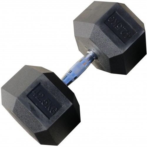 Гантель гексагональная обрезиненная, 42,5 кг.