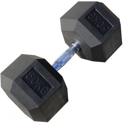 Гантель гексагональная обрезиненная, 50 кг.
