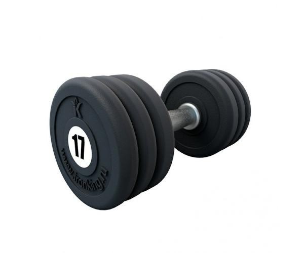 Гантель профессиональная хром/резина 19 кг.