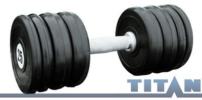 Гантель профессиональная хром/резина 25 кг.