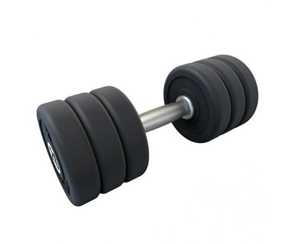 Гантель профессиональная хром/резина 27 кг.