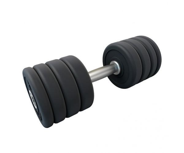 Гантель профессиональная хром/резина 28 кг.