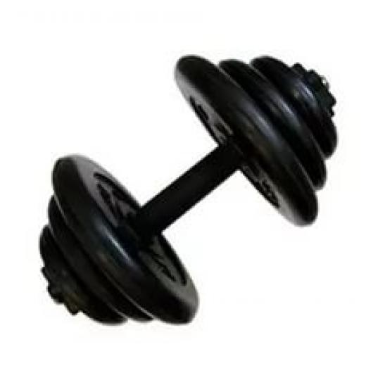 Набор весом 19 кг (гриф 40 см с пластиковой ручкой + диски 2х5 кг, 2х2.5 кг, 2х1.25 кг)