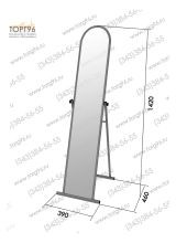 Зеркало в металлической раме, 495*390*1420 мм
