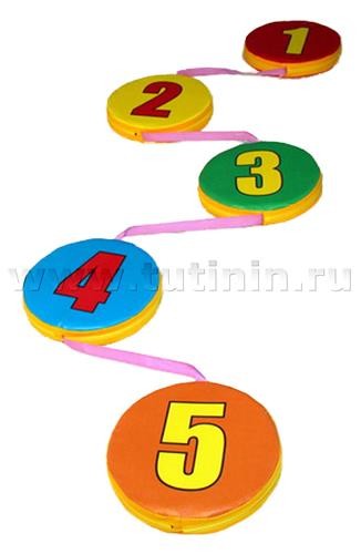 Дорожка «Змейка-шагайка-геометрическая» с цифрами, 5 кругов