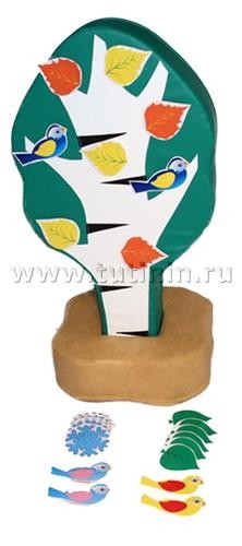 Дидактическое дерево -3 сезона (зима, лето, осень) игрушка напольная дидактическая из 2-х частей