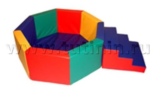 Сухой бассейн с лесенкой 60*60*30 крепление-липа