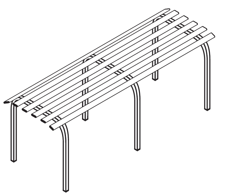 скамья метал 3-х местная СКМ-3х