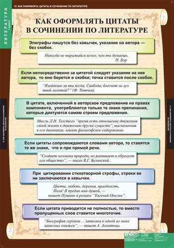 Комплект таблиц «Литература 7 класс»