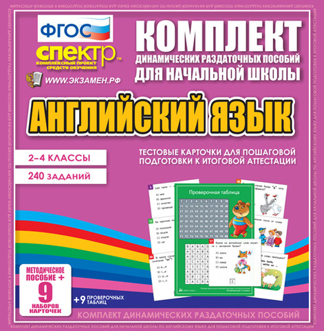 Комплект тестовых карточек для пошаговой подготовки к итоговой аттестации. Английский язык 2-4 кл.